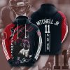 Houston Texans Steven Mitchell Deep Steel Blue Battle Red Stripes Pullover Hoodie