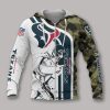 Houston Texans White Blue Camo Zip Up Hoodie
