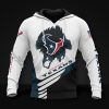 Houston Texans White Blue Pullover Hoodie