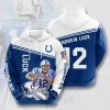 Indianapolis Colts Andrew Luck Blue White Pullover Hoodie
