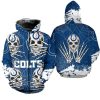 Indianapolis Colts Halloween Skull Zip Up Hoodie