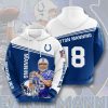 Indianapolis Colts Peyton Manning Blue White Pullover Hoodie
