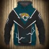 Jacksonville Jaguars Black Teal Lightning Pullover Hoodie