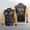 Jacksonville Jaguars Black Yellow Leather Bomber Jacket