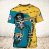 Jacksonville Jaguars Skull Gold Teal T-Shirt