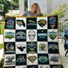 Jacksonville Jaguars Teal White Quilt Blanket