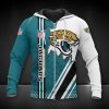 Jacksonville Jaguars Teal White Zip Up Hoodie