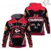 Kansas City Chiefs Black Red Super Bowl 2022 – 2023 Champions 3x Pullover Hoodie
