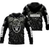 Las Vegas Raiders Silver Rose Black Pullover Hoodie