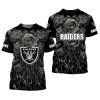 Las Vegas Raiders Silver Rose Black T-Shirt