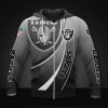 Las Vegas Raiders Silver Zip Up Hoodie
