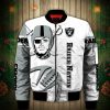 Las Vegas Raiders White Grey Bomber Jacket