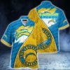 Los Angeles Chargers Blue Gold Hawaiian Shirt