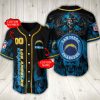 Los Angeles Chargers Custom Name Number Black Blue Baseball Jersey