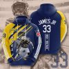Los Angeles Chargers Derwin James Navy Blue Gold Stripes Pullover Hoodie