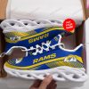 Los Angeles Rams Custom Name Blue Yellow Max Soul Shoes