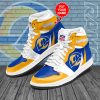 Los Angeles Rams Custom Name Golden Blue Air Jordan 1 High Sneakers