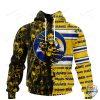 Los Angeles Rams Custom Name Number Black Yellow Skull Pullover Hoodie