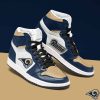 Los Angeles Rams Dark Blue White Brown Air Jordan 1 High Sneakers