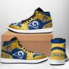 Los Angeles Rams Golden Blue Custom Air Jordan 1 High Sneakers