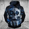 Los Angeles Rams Horror Black Skull Zip Up Hoodie