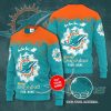 Miami Dolphins Custom Name Aqua Orange Ugly Christmas Sweater