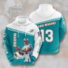 Miami Dolphins Dan Marino Aqua White Pullover Hoodie
