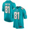 Miami Dolphins Durham Smythe Nike Aqua NFL Game Jersey
