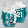 Miami Dolphins Frank Gore Aqua White Pullover Hoodie
