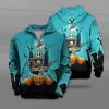 Miami Dolphins Halloween Jack Skellington Zip Up Hoodie