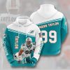 Miami Dolphins Jason Taylor Aqua White Pullover Hoodie