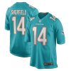 Miami Dolphins Trent Sherfield Nike Aqua NFL Game Jersey