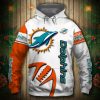 Miami Dolphins White Orange Pullover Hoodie