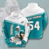 Miami Dolphins Zach Thomas Aqua White Pullover Hoodie