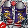Minnesota Vikings Custom Name US Flag Crocs