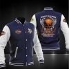Minnesota Vikings Dark Blue Harley Davidson Baseball Jacket