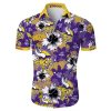 Minnesota Vikings Tropical Flower Purple Yellow Hawaiian Shirt