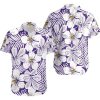 Minnesota Vikings White Flowers Purple Hawaiian Shirt