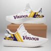 Minnesota Vikings White Yellow Stripes Yeezy Boost Sneakers