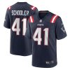 New England Patriots Brenden Schooler Nike Navy NFL Game Jersey