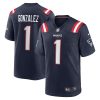 New England Patriots Christian Gonzalez Nike Navy NFL Game Jersey