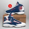 New England Patriots Custom Name Air Jordan 13 Shoes V4