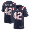 New England Patriots J.J. Taylor Nike Navy NFL Game Jersey