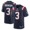 New England Patriots James Robinson Nike Navy NFL Game Jersey