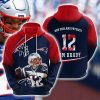 New England Patriots Tom Brady Blue Red Pullover Hoodie V2