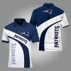 New England Patriots White Dark Blue Polo Shirt