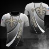 New Orleans Saints Grey White Curve Graphic T-Shirt