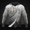 New Orleans Saints Grey White Curve Graphic Zip Up Hoodie