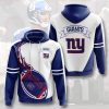 New York Giants Dark Blue Fire Pullover Hoodie