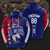 New York Giants Evan Engram Dark Blue Red Stripes Pullover Hoodie